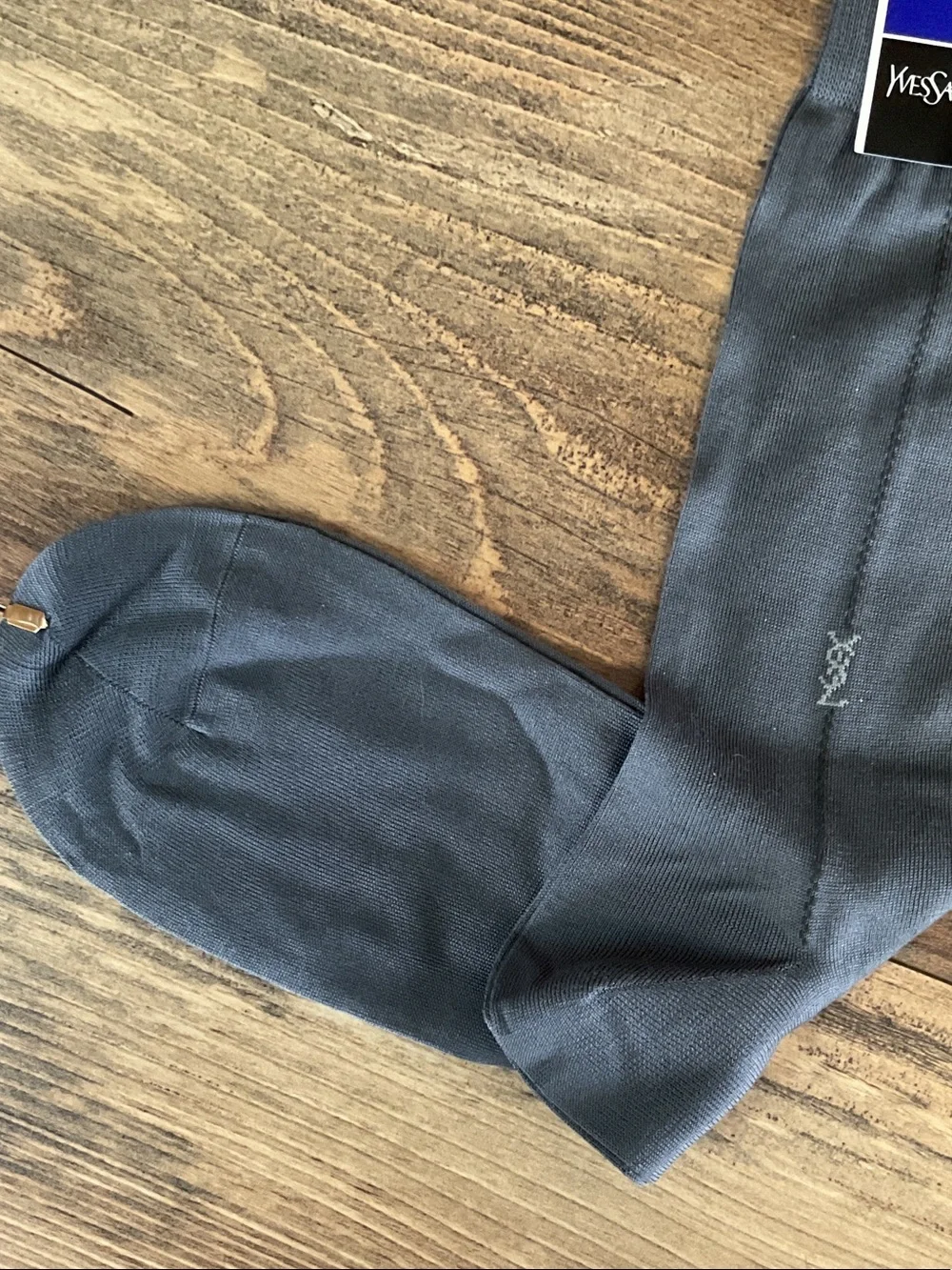 Yves Saint Laurent 2 Pair Gray & Black Men's Dress Socks NWT